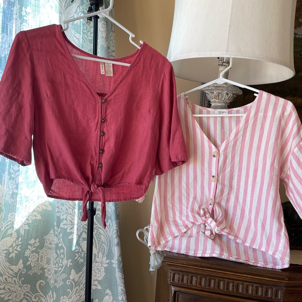 Button up crop tops